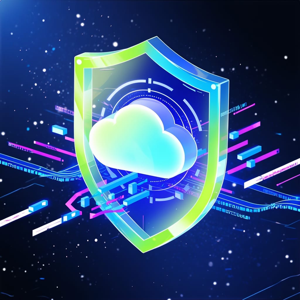 Un bouclier autour d'un nuage, symbole du traitement privé des images